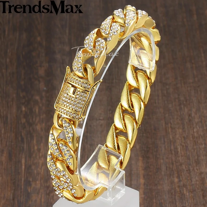 Miami Gold Curb kubanisches Armband