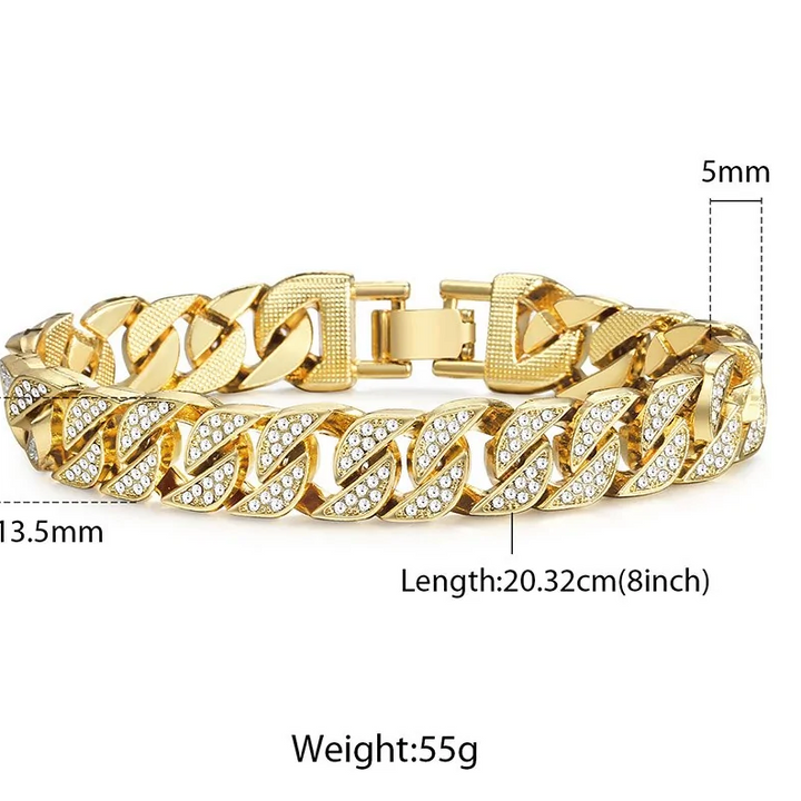 Miami Gold Curb kubanisches Armband