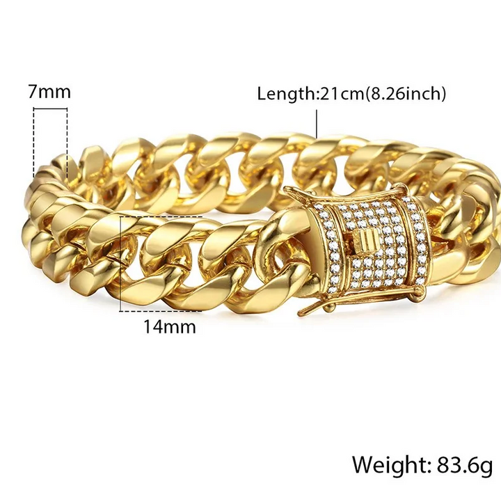 Miami Gold Curb kubanisches Armband